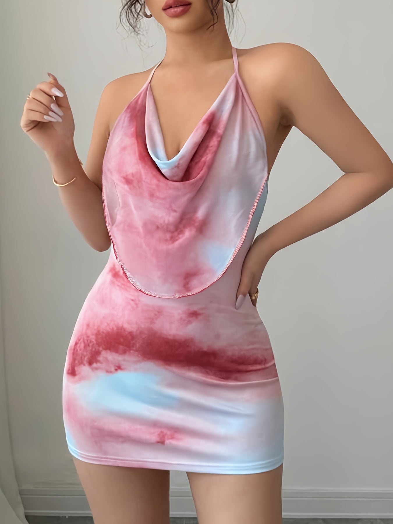 Women's Sleeveless Tie-Dye Mini Dress