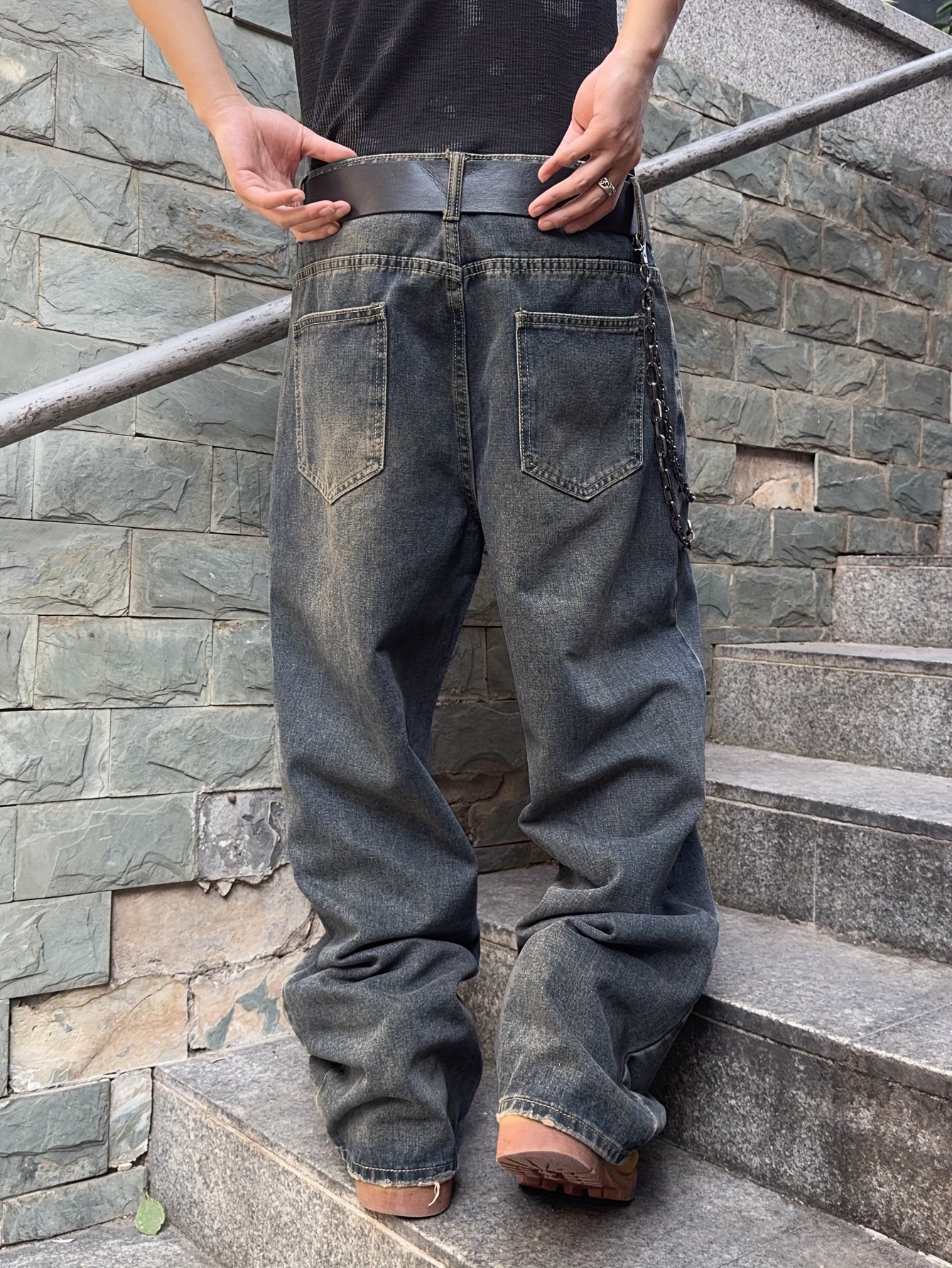 Washed Blue Denim Jeans