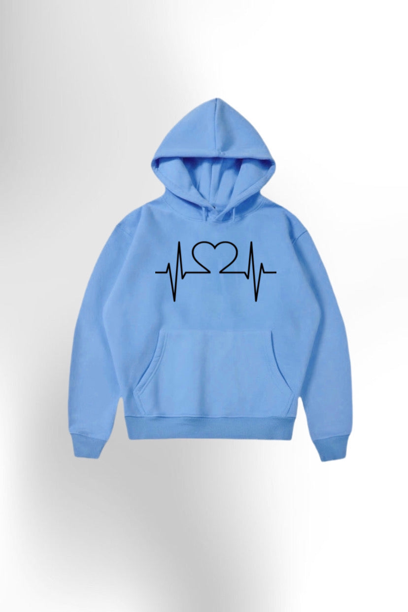 Graphic Hoodie Heart Pulse