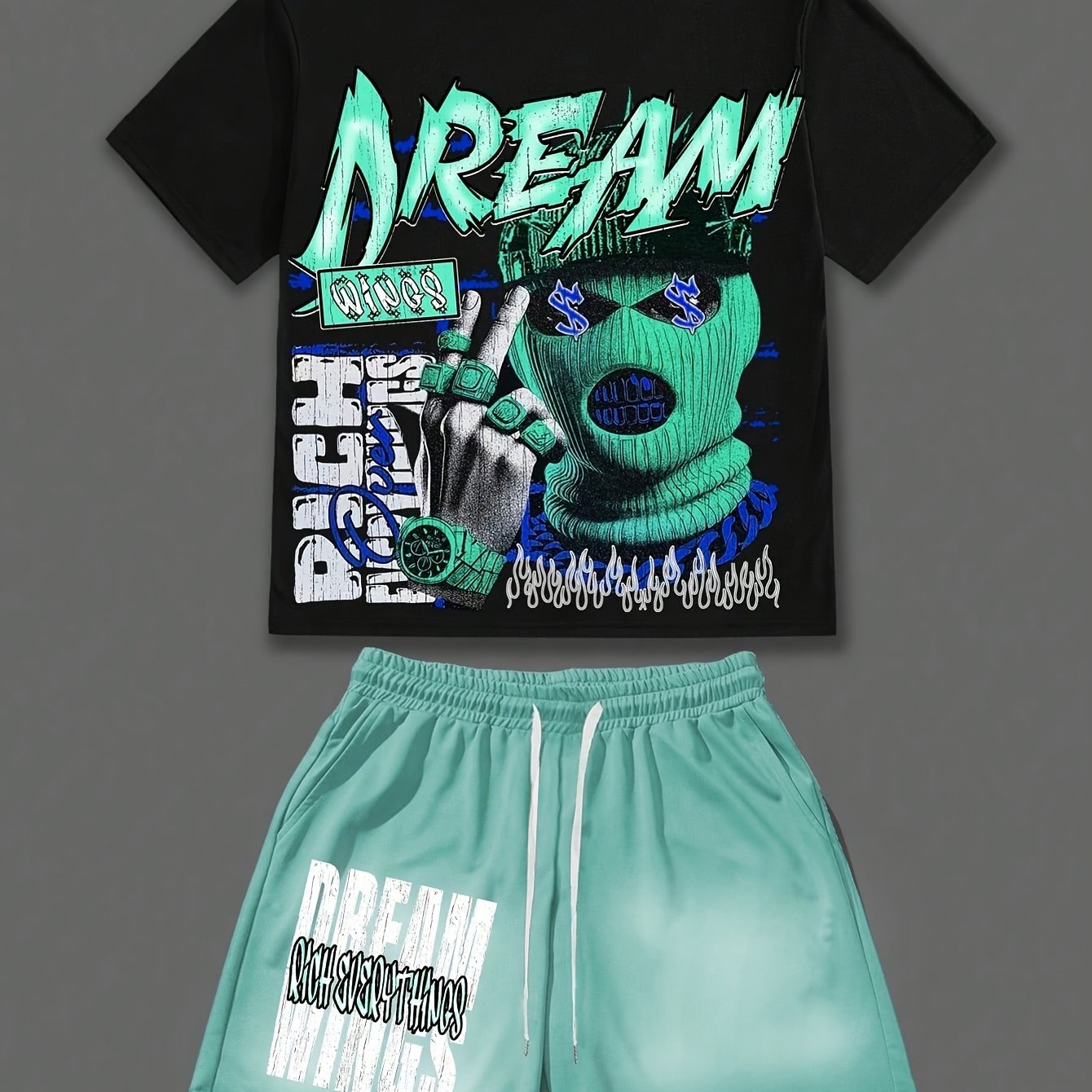 2pcs Men's T-Shirt and Shorts Set