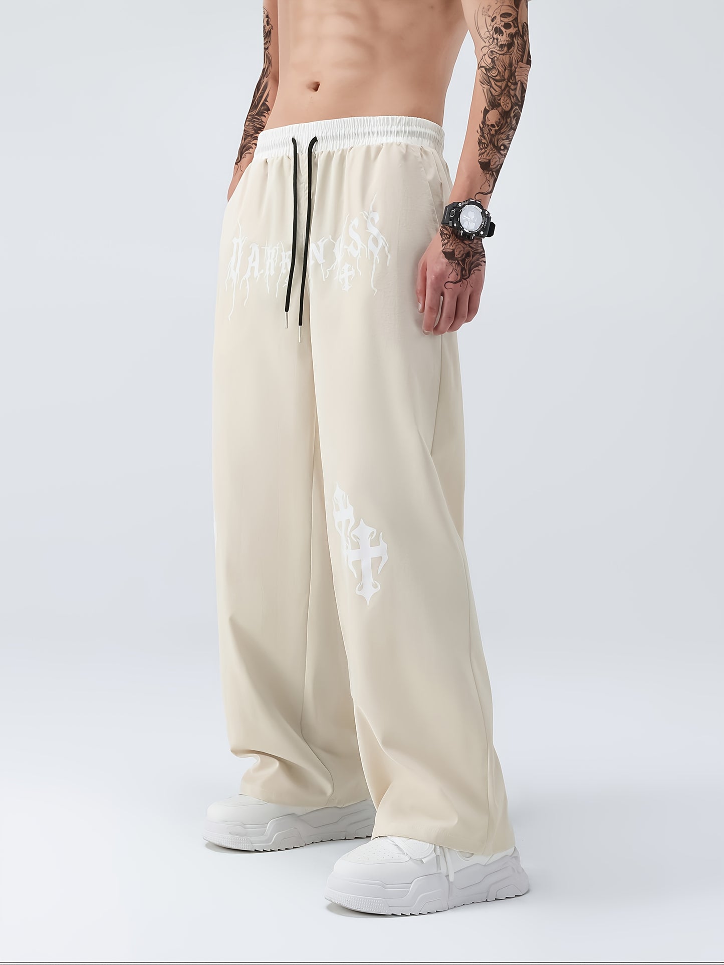 Printed Straight-Leg Pants