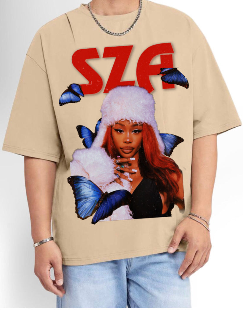 SZA BUTTERFLY OVERSIZED TEE