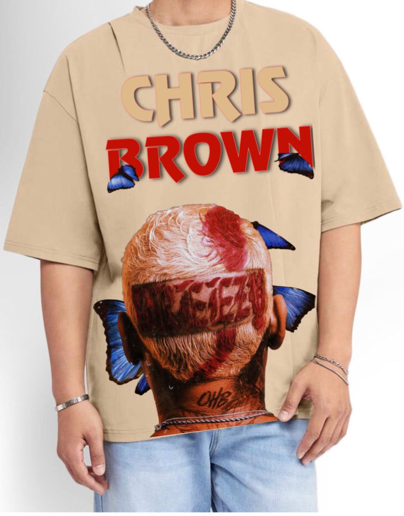 CHRIS BROWN BUTTERFLY OVERSIZED TEE