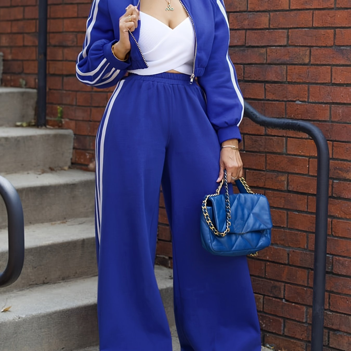 Women's Striped 2 Piece Suit