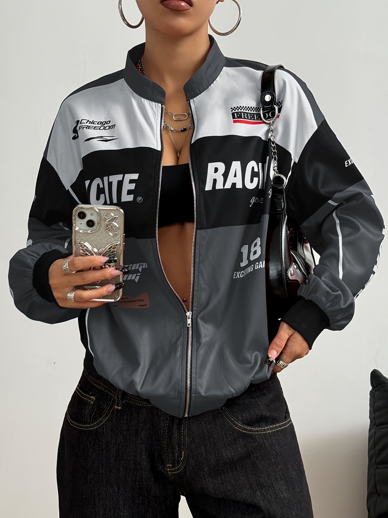 Women'S Vintage-Inspired Bomber Jacket