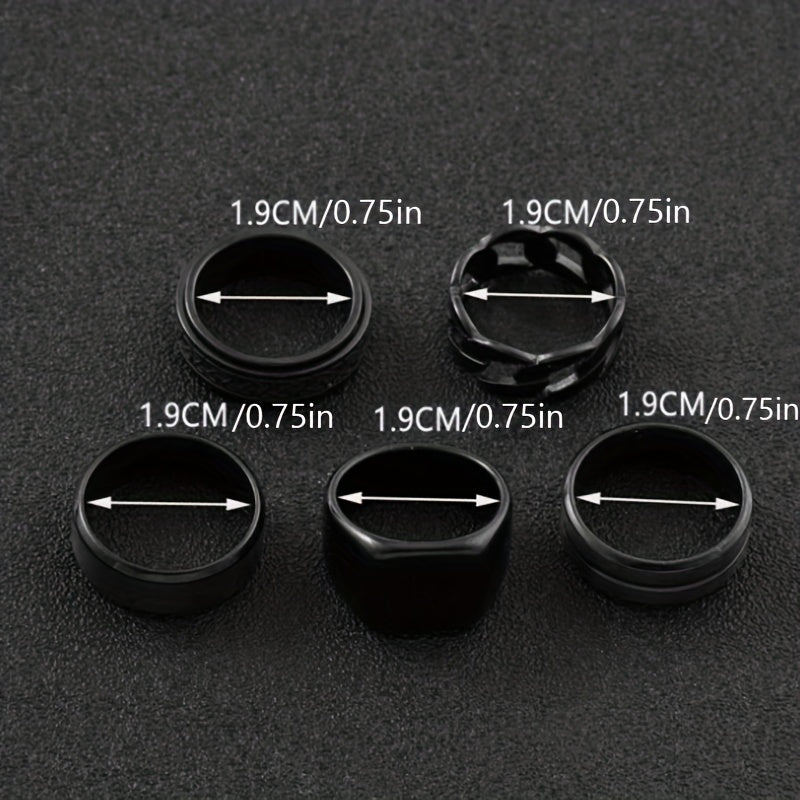 5 Stylish Stainless Steel Ring Sets