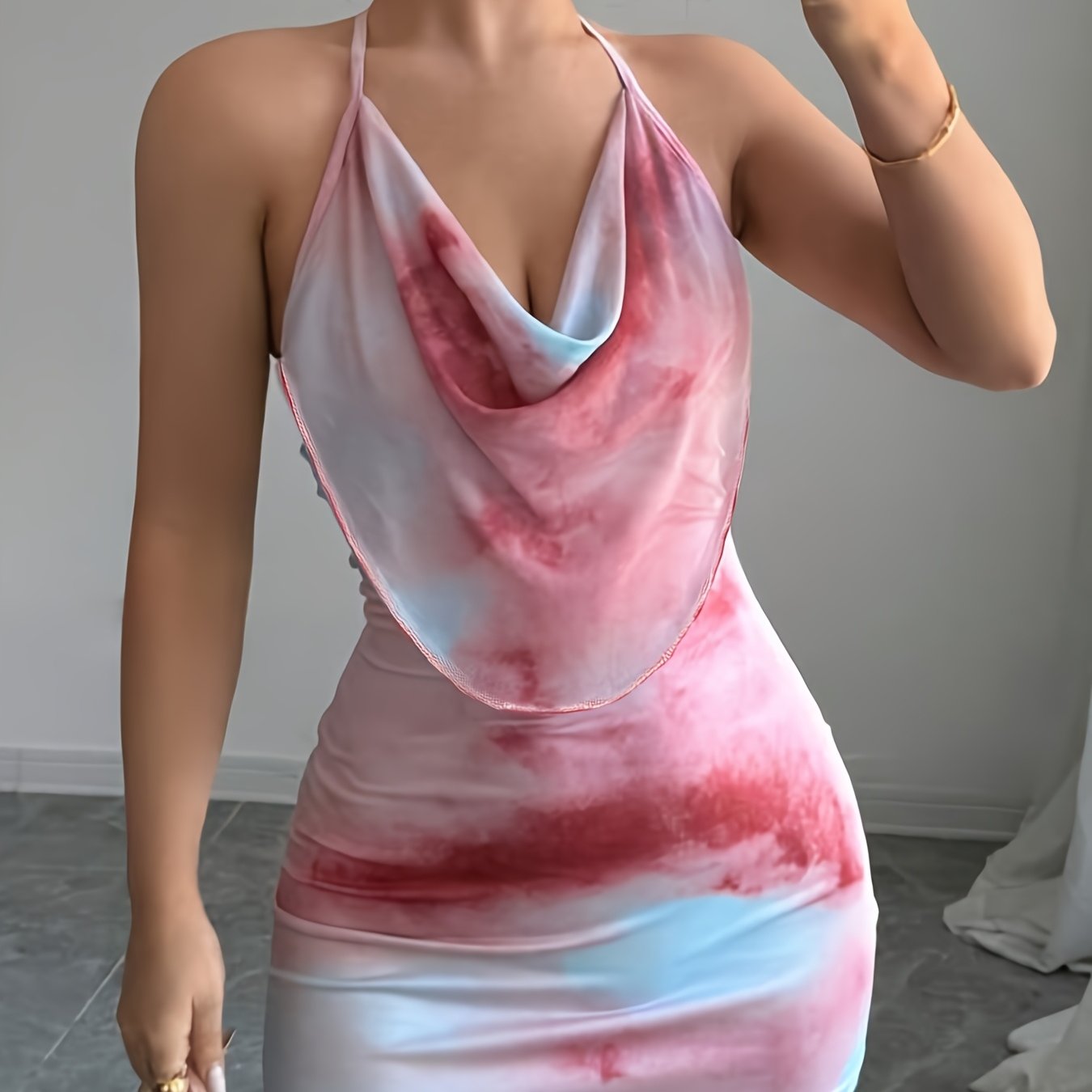 Women's Sleeveless Tie-Dye Mini Dress