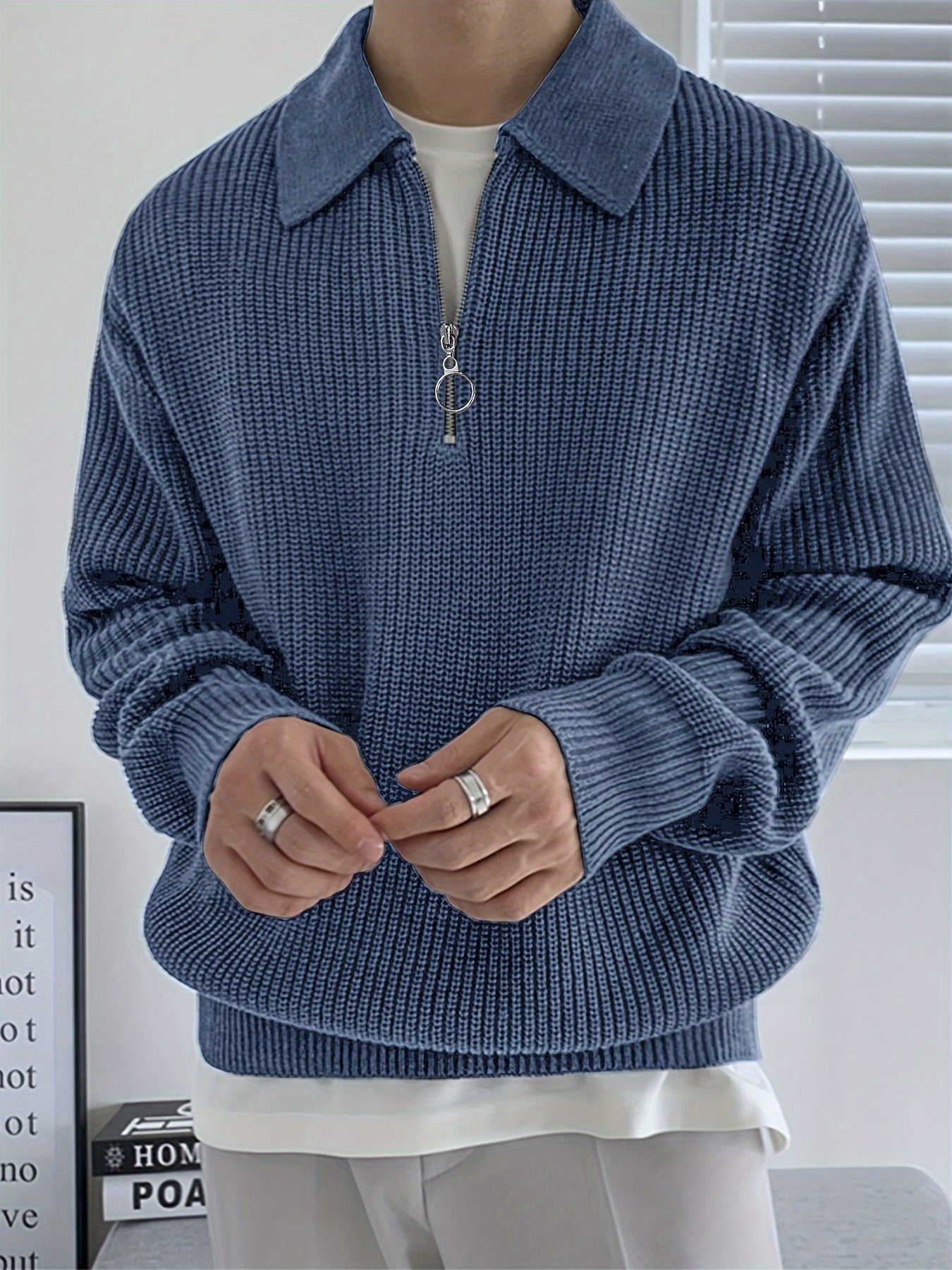Men'S Casual Half-Zip Sweater