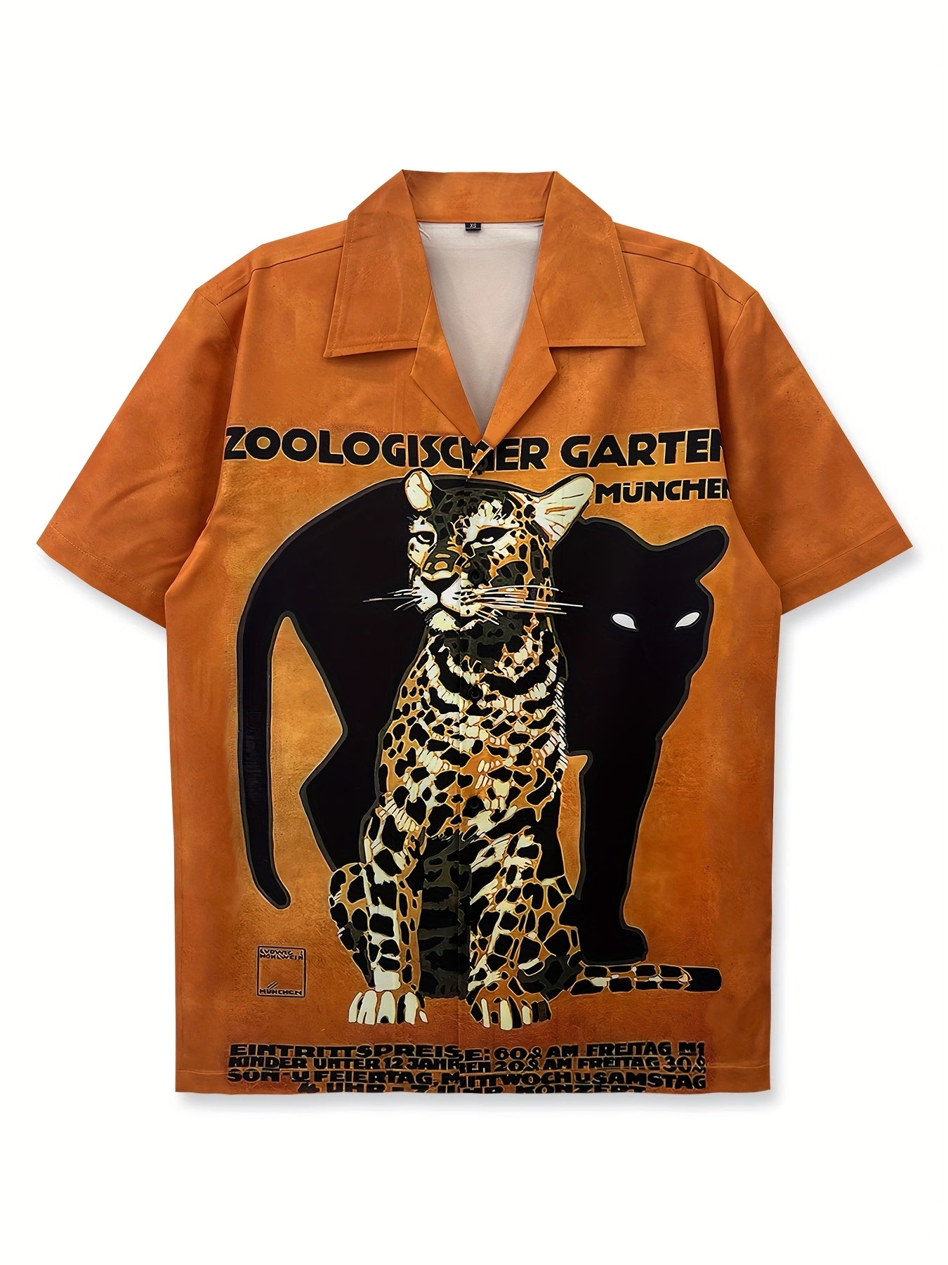 Men'S Leopard Print Short Sleeve Shirt