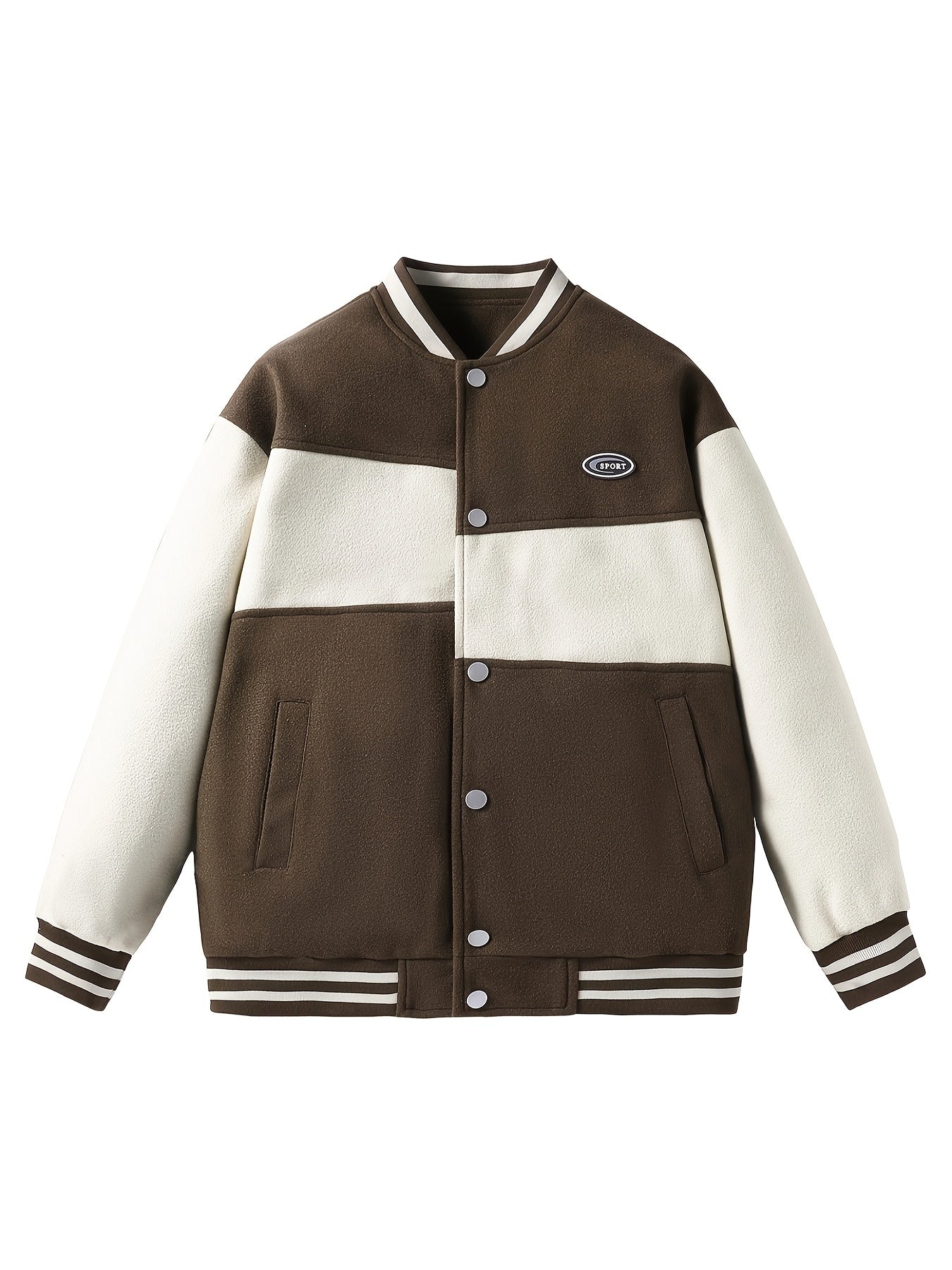 Two Tone Color Baseball Jacket