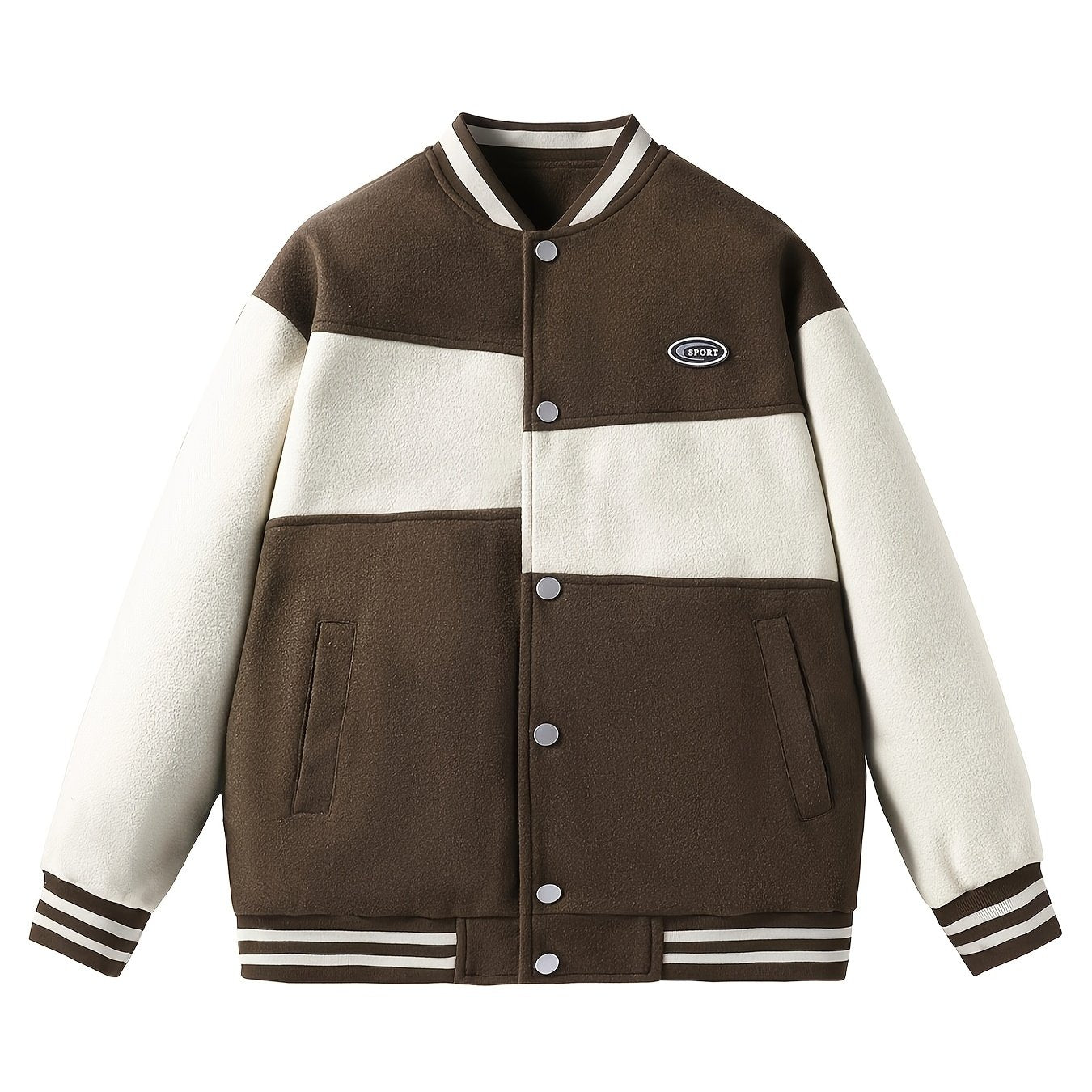 Two Tone Color Baseball Jacket