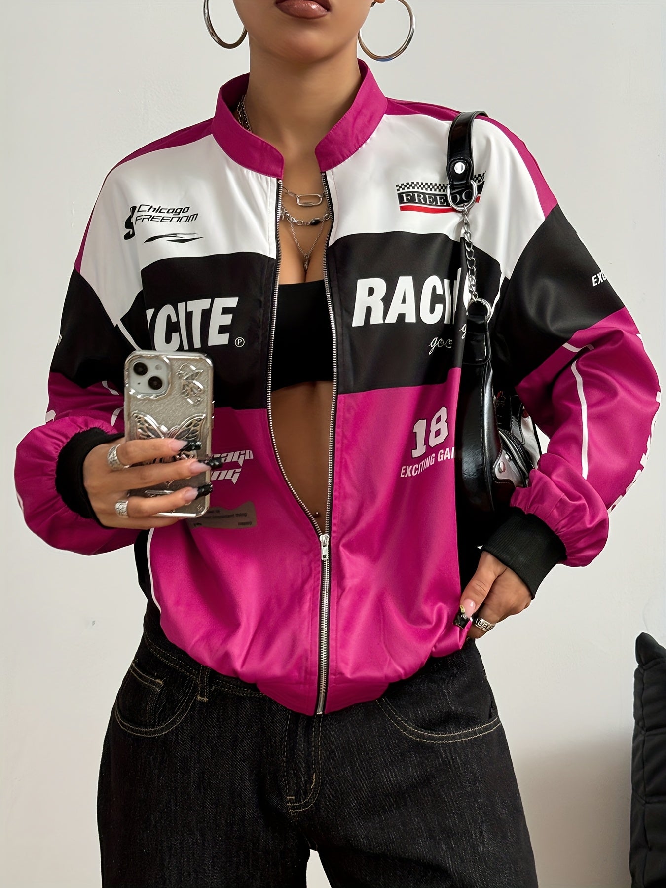 Women'S Vintage-Inspired Bomber Jacket