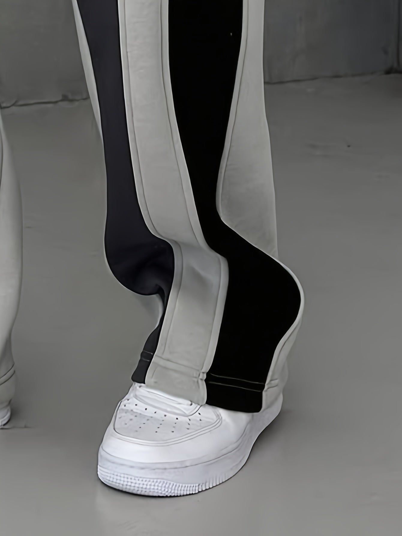 Casual Striped Color-Block Loose-Fit Straight-Leg Pants