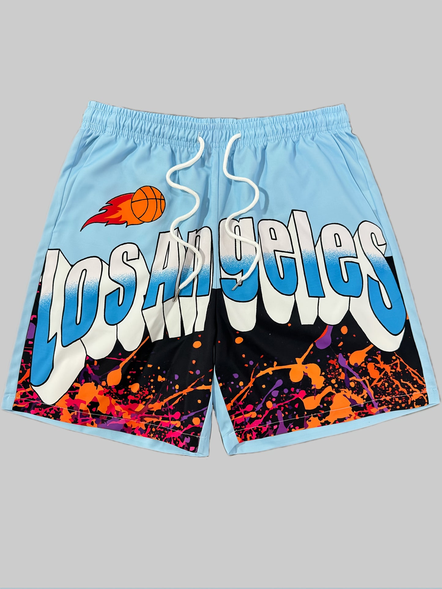 Men's Casual Three-Piece Print Beach Shorts Set