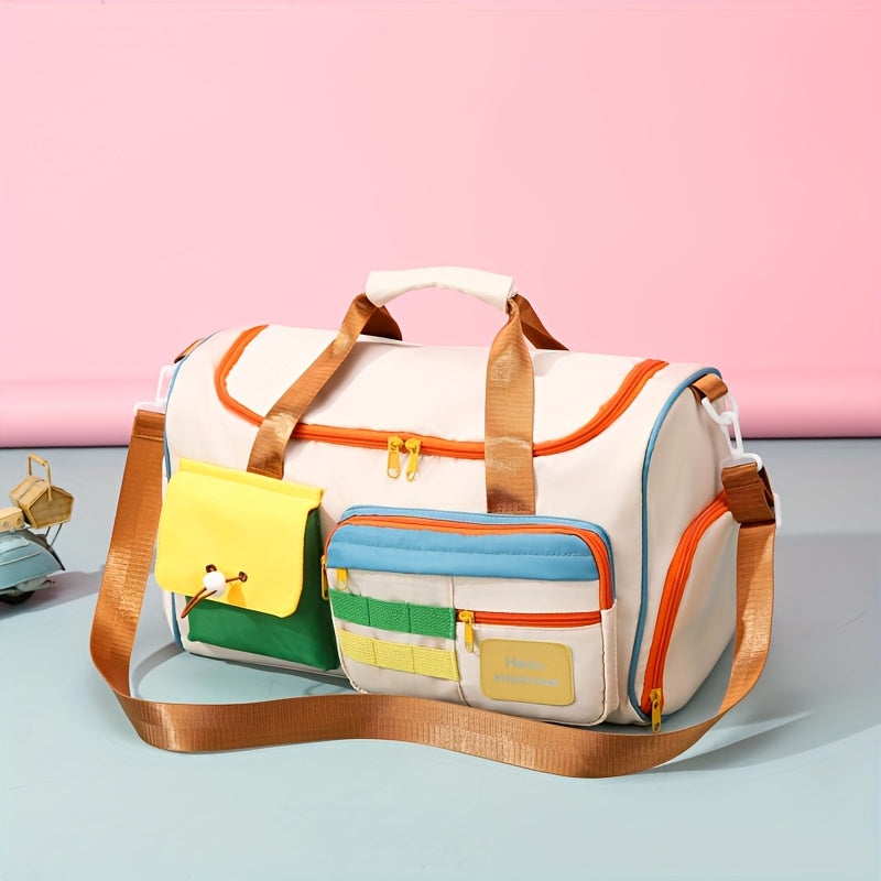 Color-Block Crossbody Fitness Bag