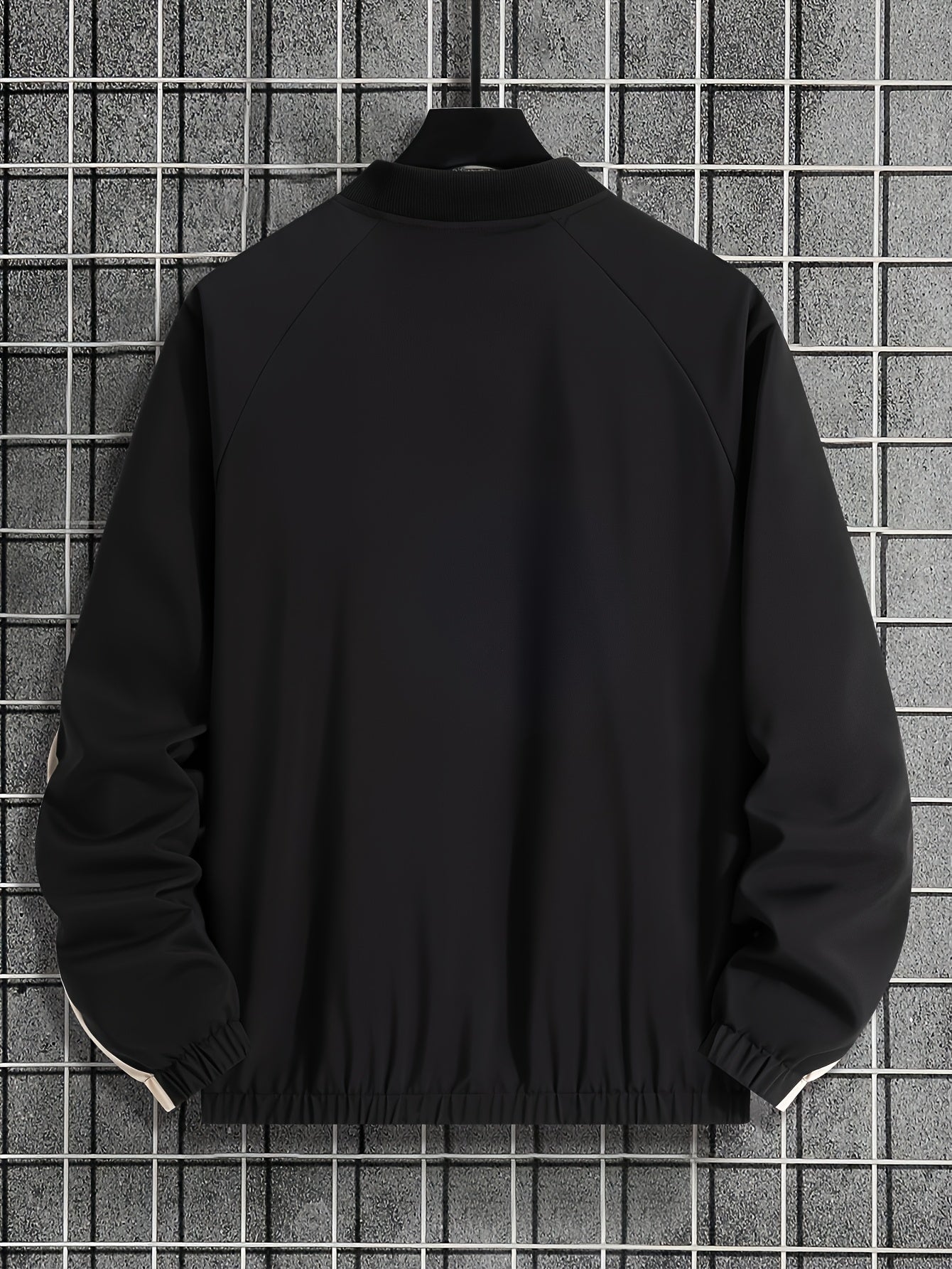 Color Block Jacket with Baseball Collar