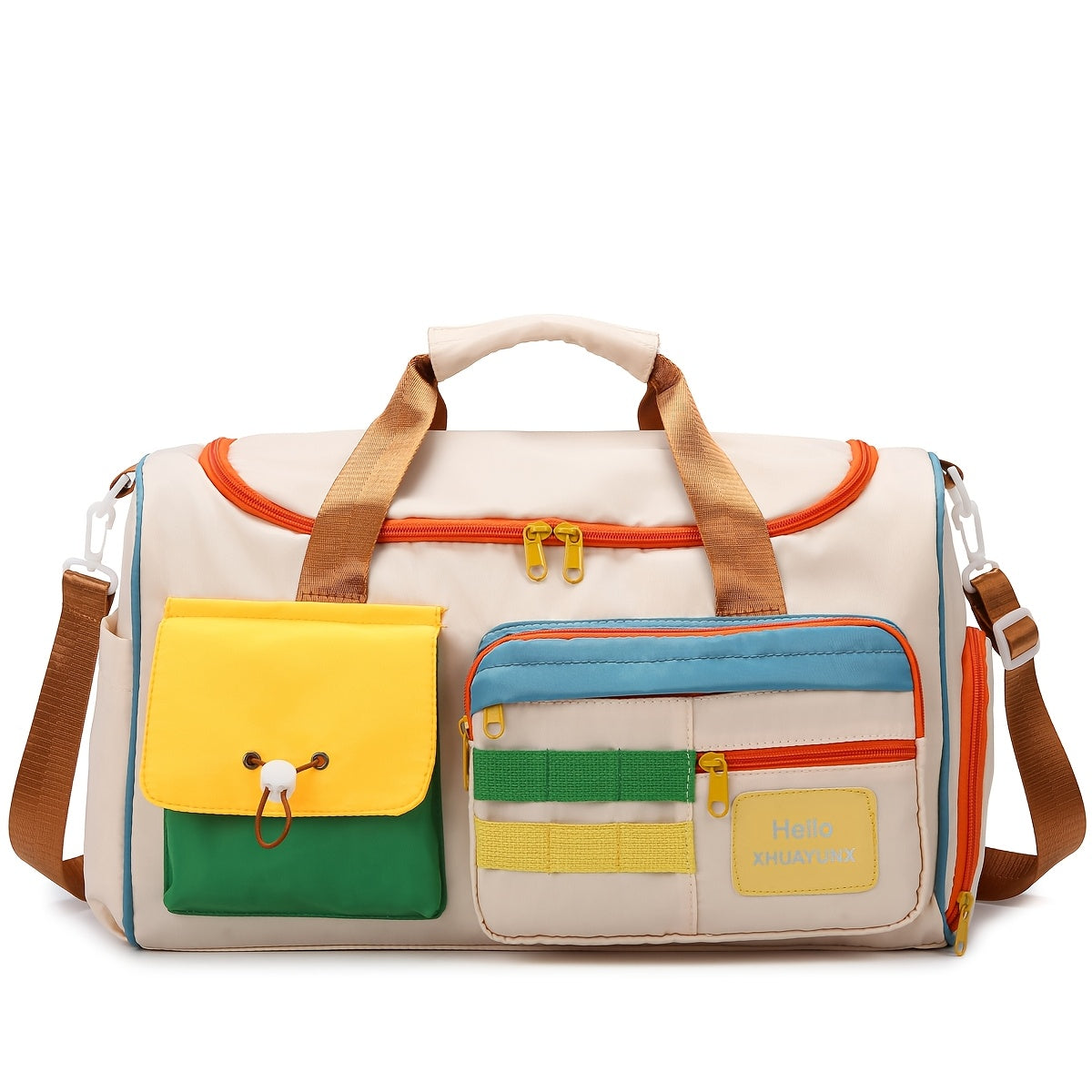 Color-Block Crossbody Fitness Bag