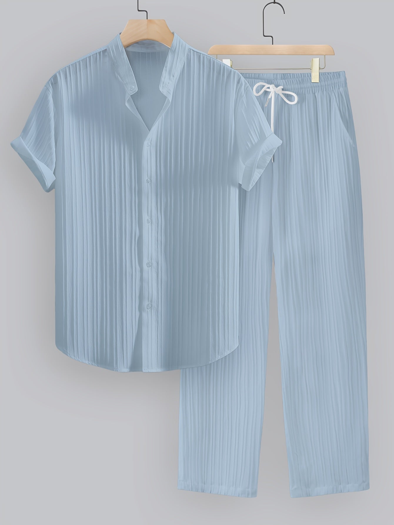 Men's Summer Solid Color 2pcs Set