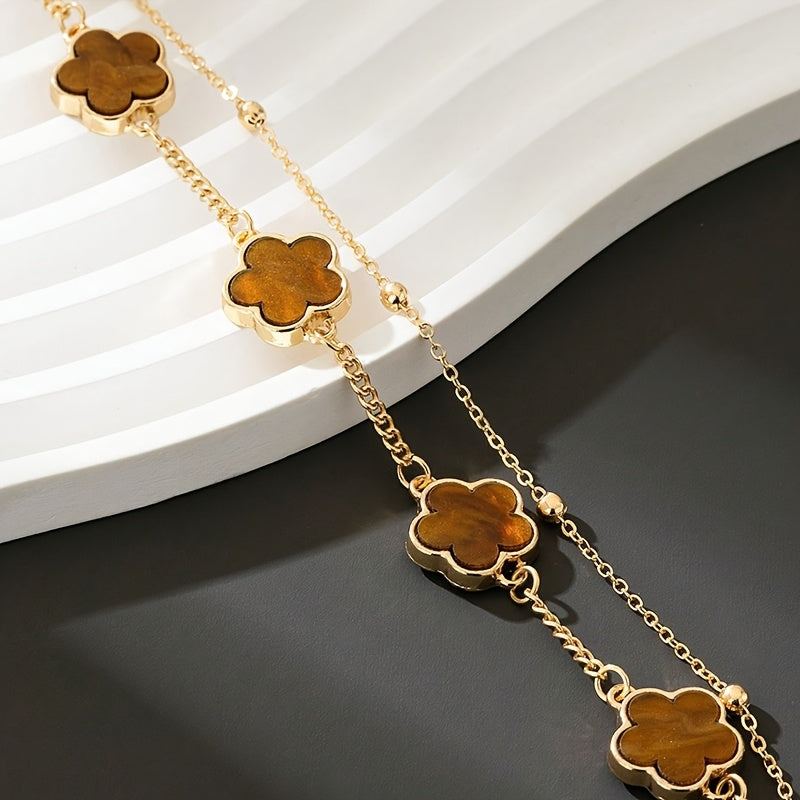 Men's Clover Pendant Bracelet