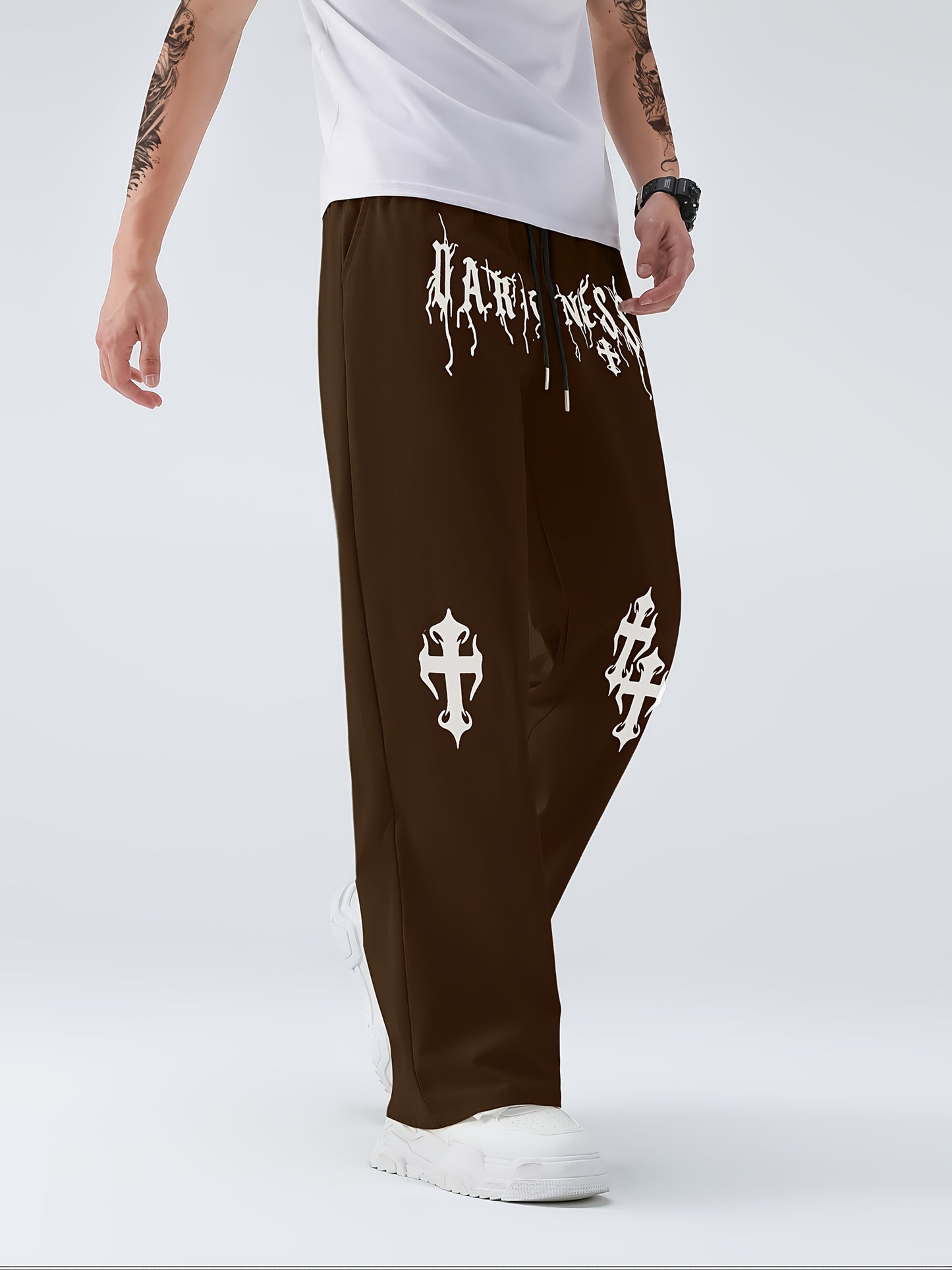 Printed Straight-Leg Pants