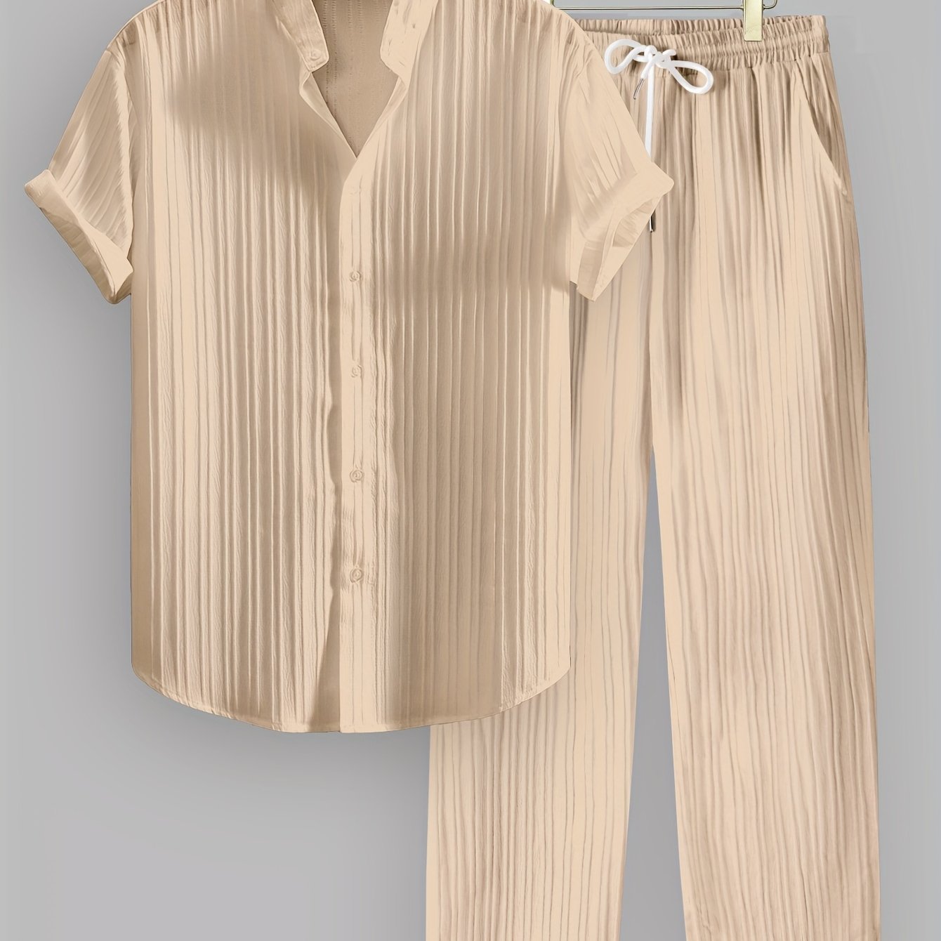 Men's Summer Solid Color 2pcs Set