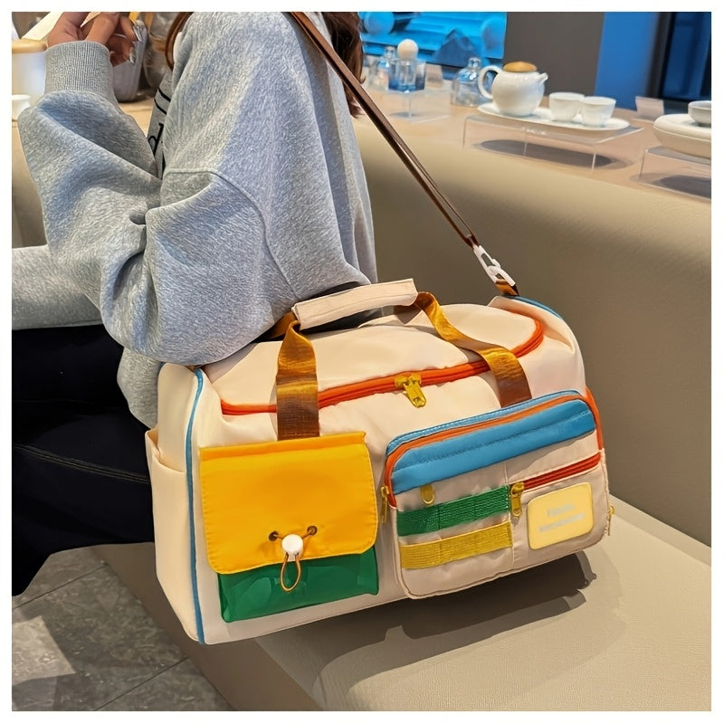 Color-Block Crossbody Fitness Bag