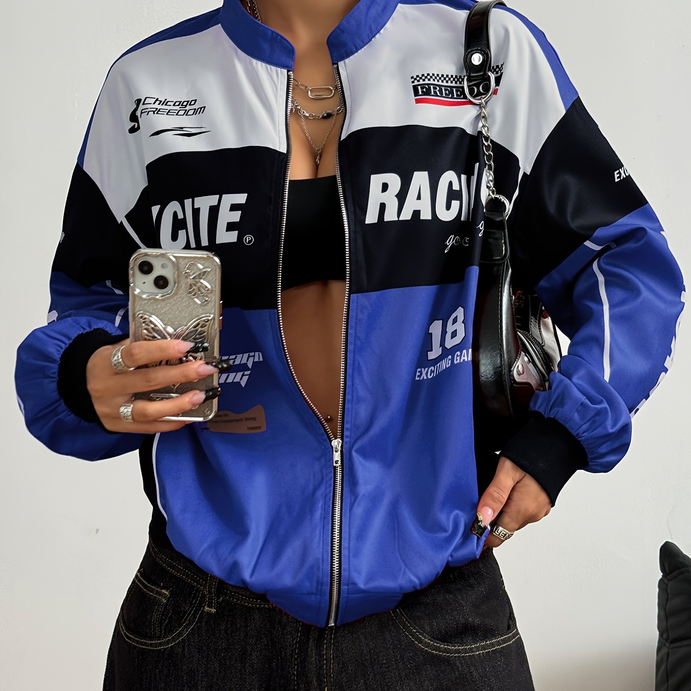Women'S Vintage-Inspired Bomber Jacket