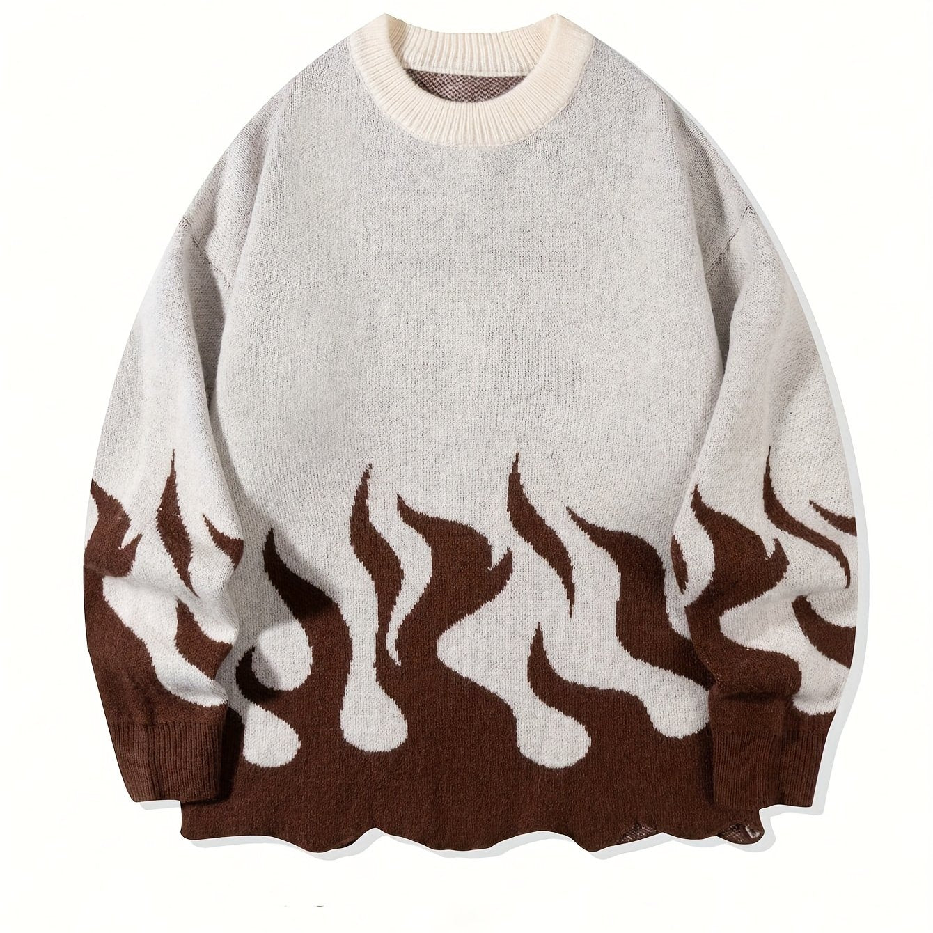 Flame Pattern Wavy Pullover