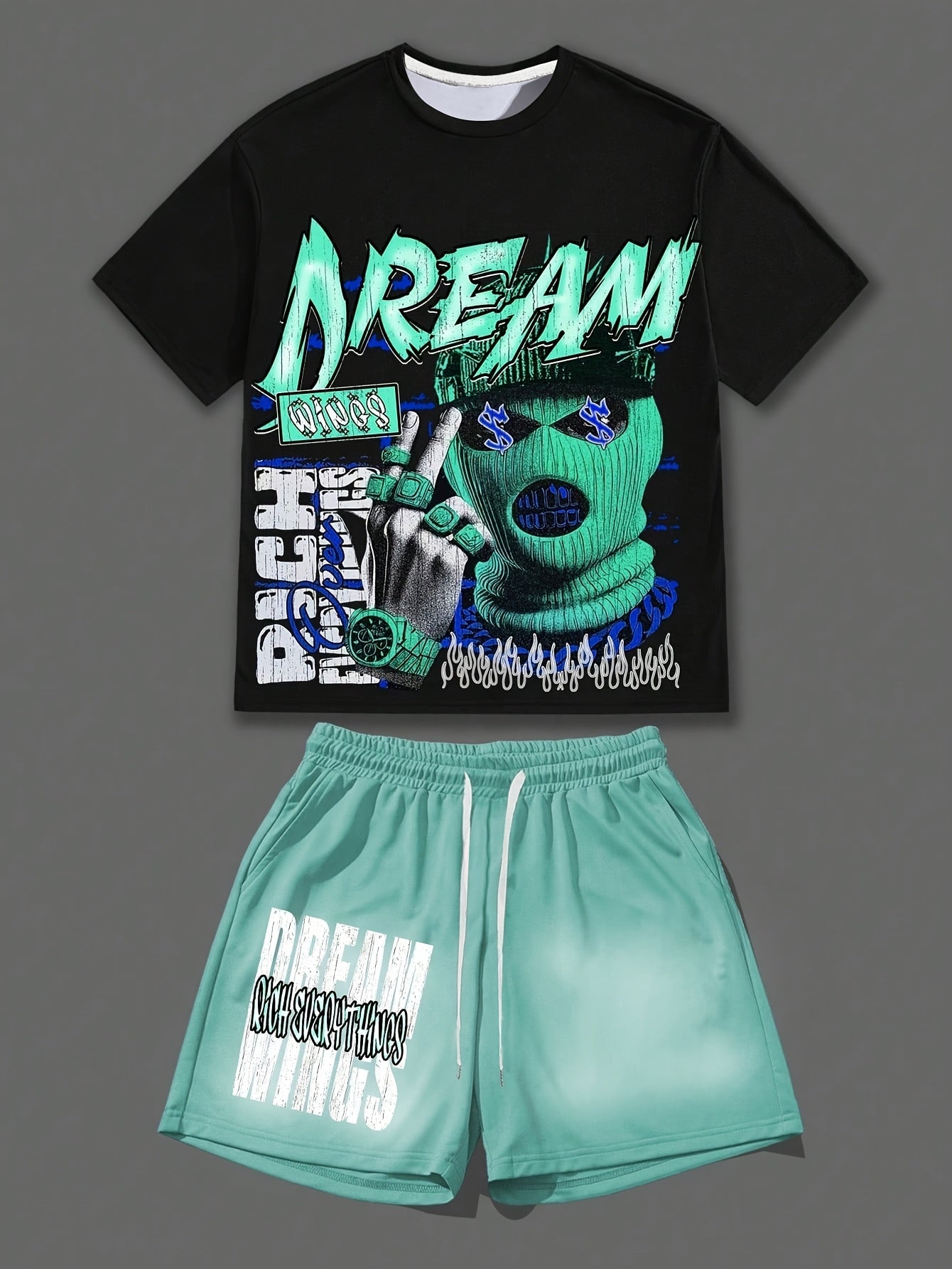2pcs Men's T-Shirt and Shorts Set