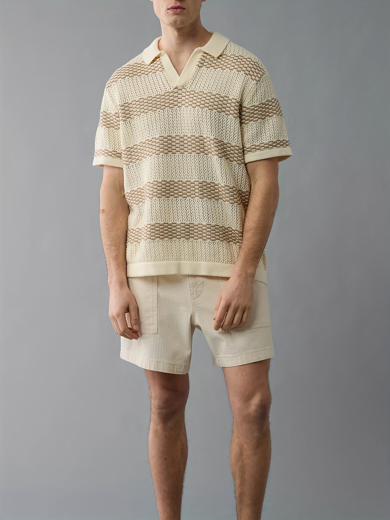 Men's Striped Collar Knit Sweater