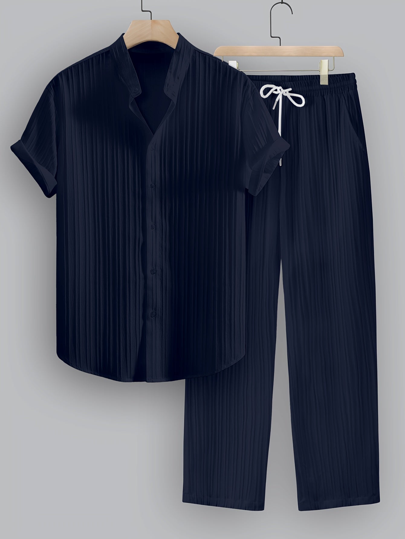 Men's Summer Solid Color 2pcs Set