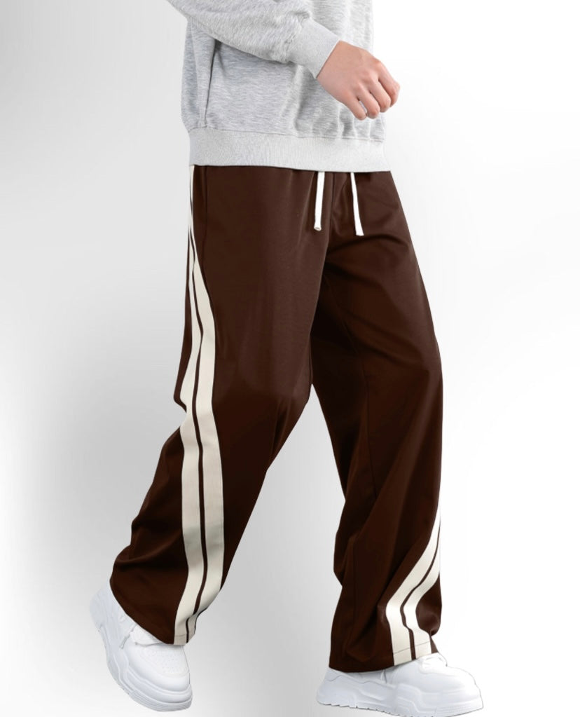 Casual Straight-Leg Striped Pants