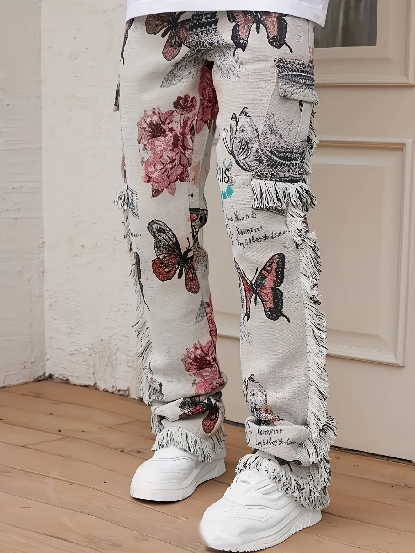 Floral Printed Denim Jeans