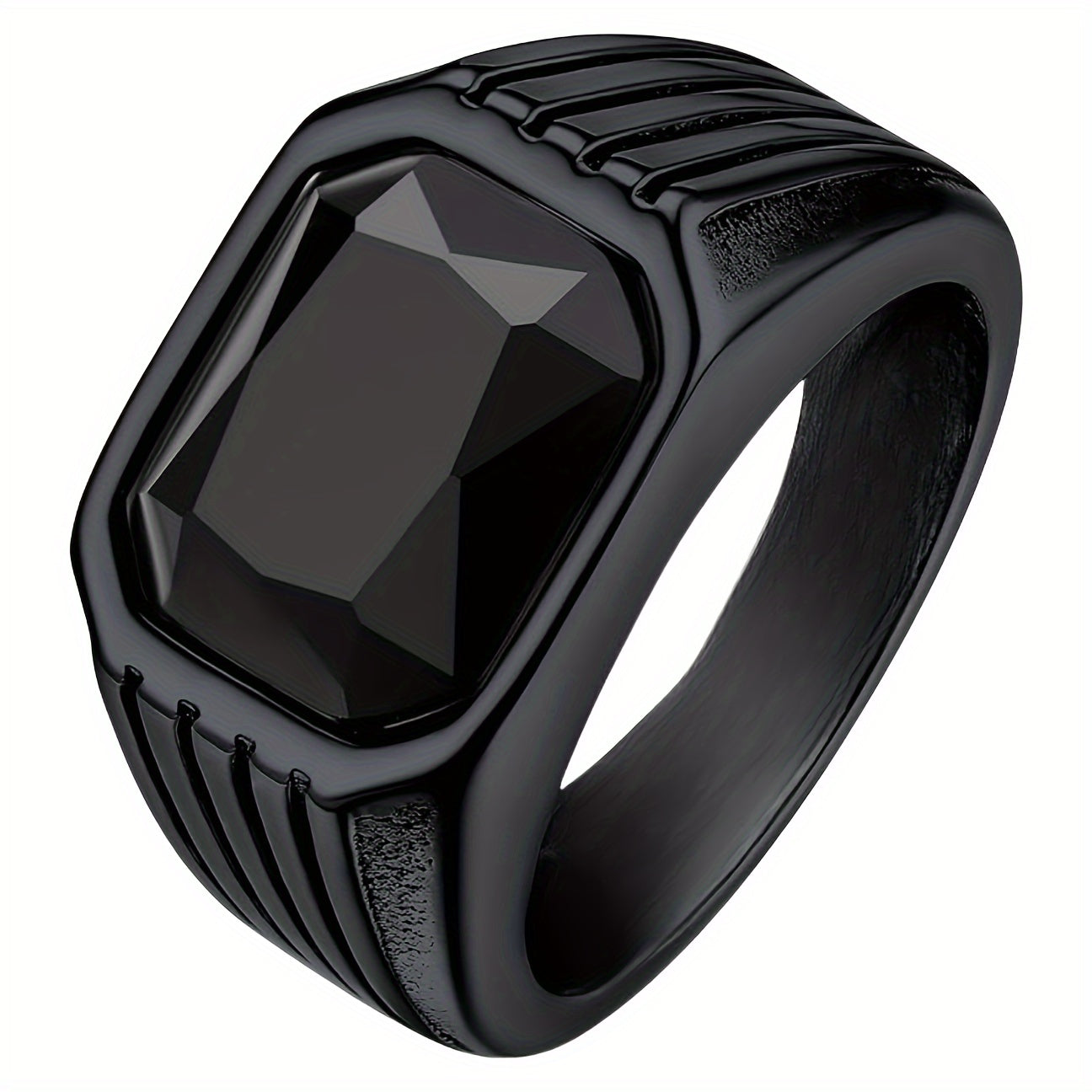 1pc Retro Octagonal Ring with Color Stone