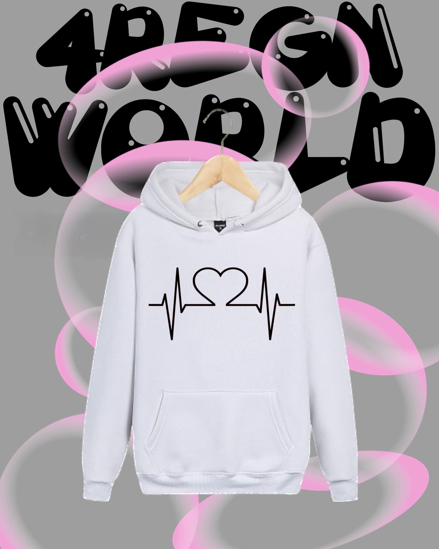Graphic Hoodie Heart Pulse