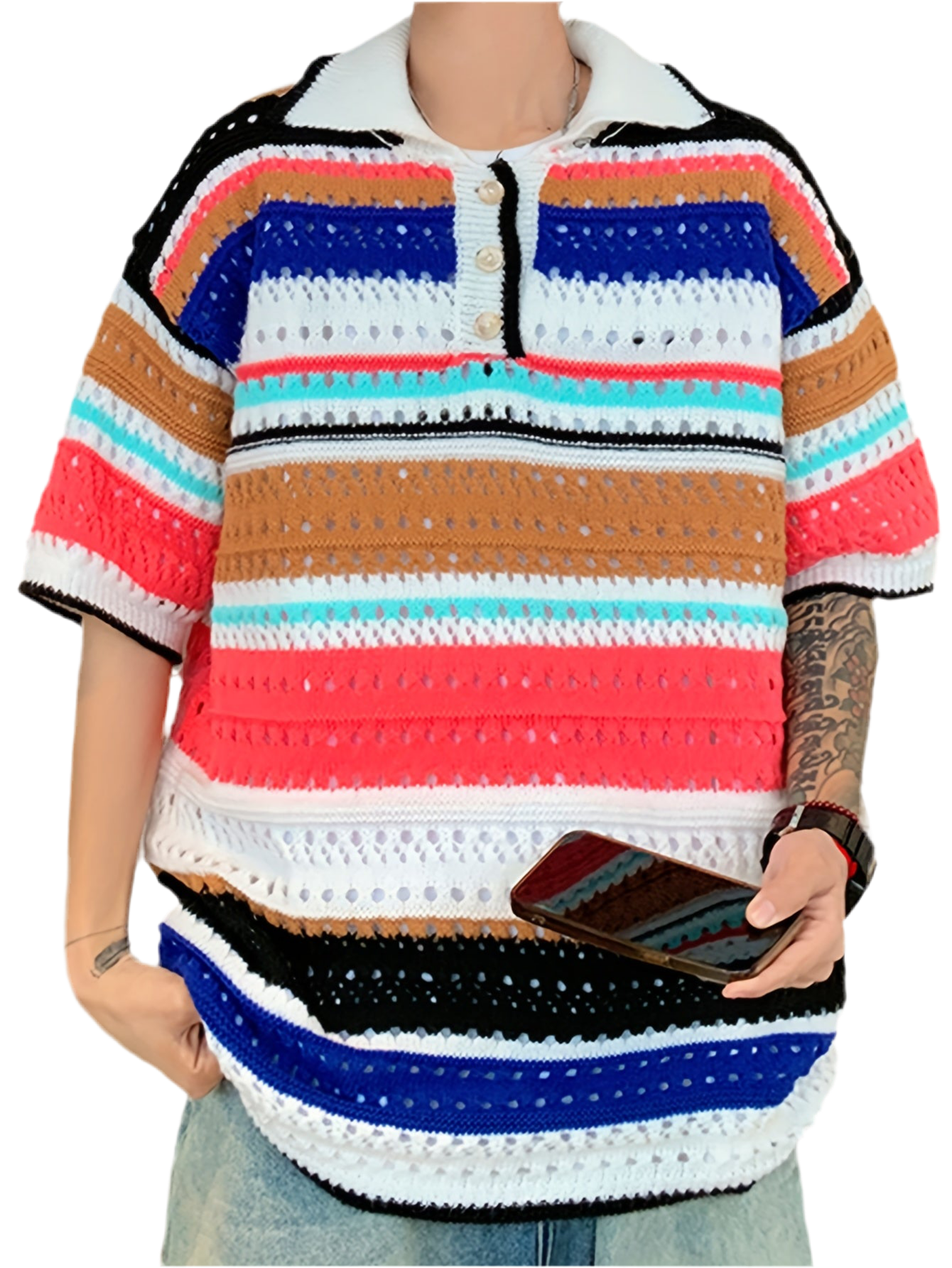 Retro Striped Knit Sweater