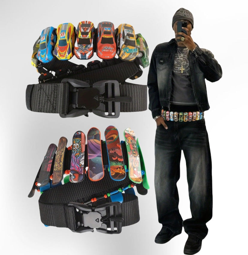 Funky Skateboard & Car Charm Belt