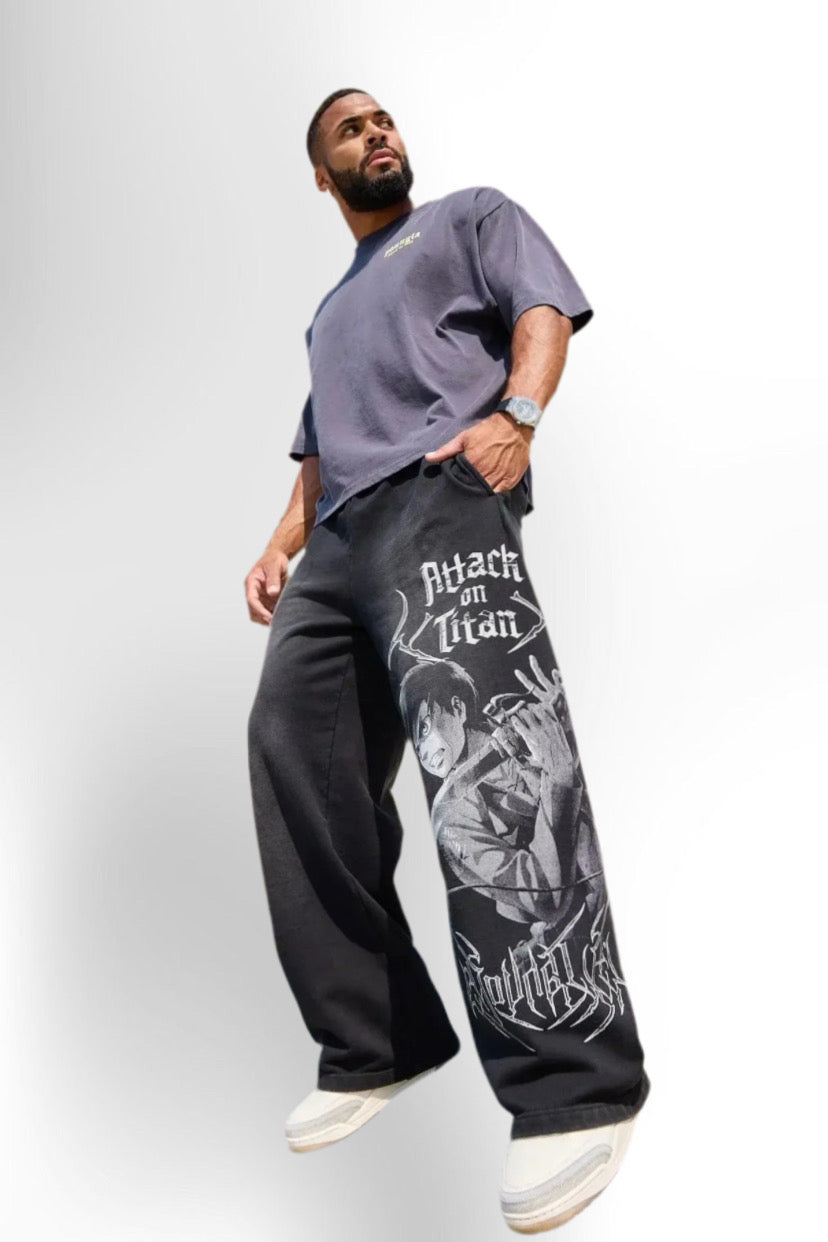 graphic print wide leg trousers