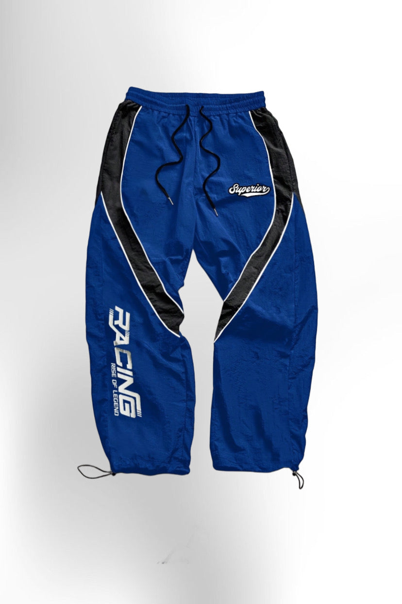 Patchwork Color-Block Striped Design Sports Pants