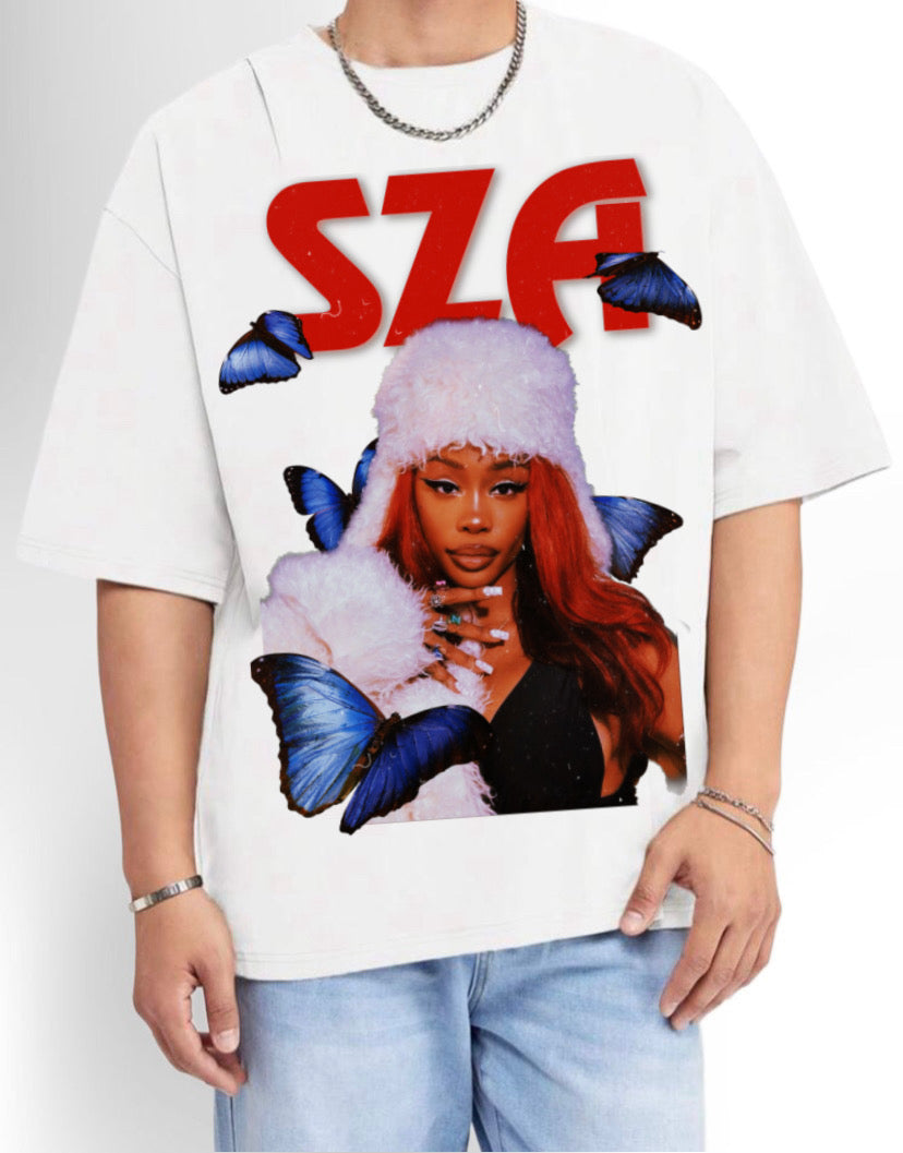 SZA BUTTERFLY OVERSIZED TEE