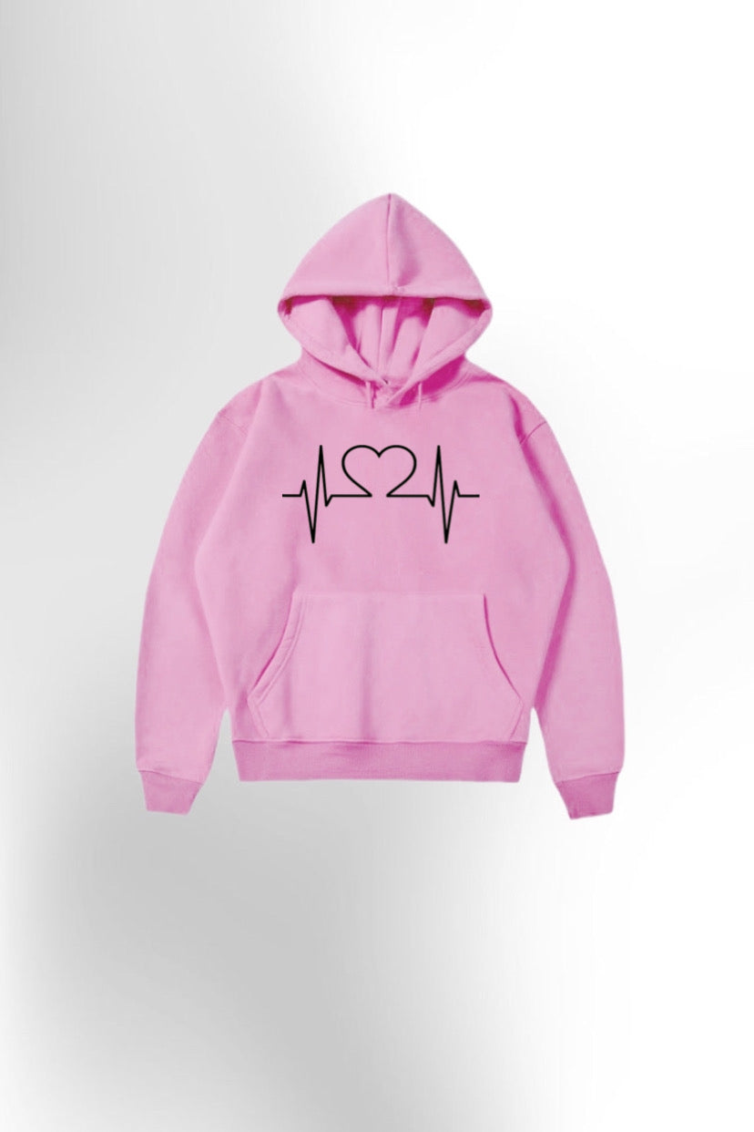 Graphic Hoodie Heart Pulse