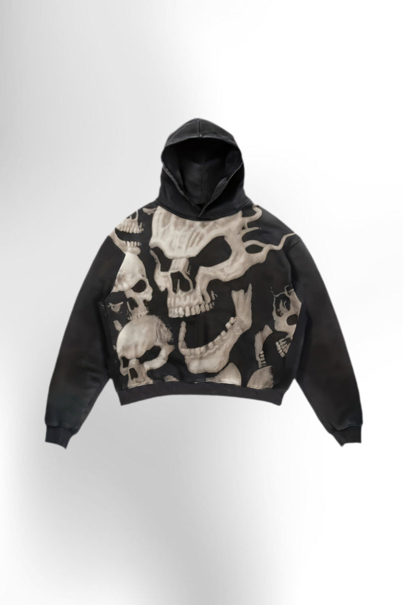 Y2K Skull Print Hoodie