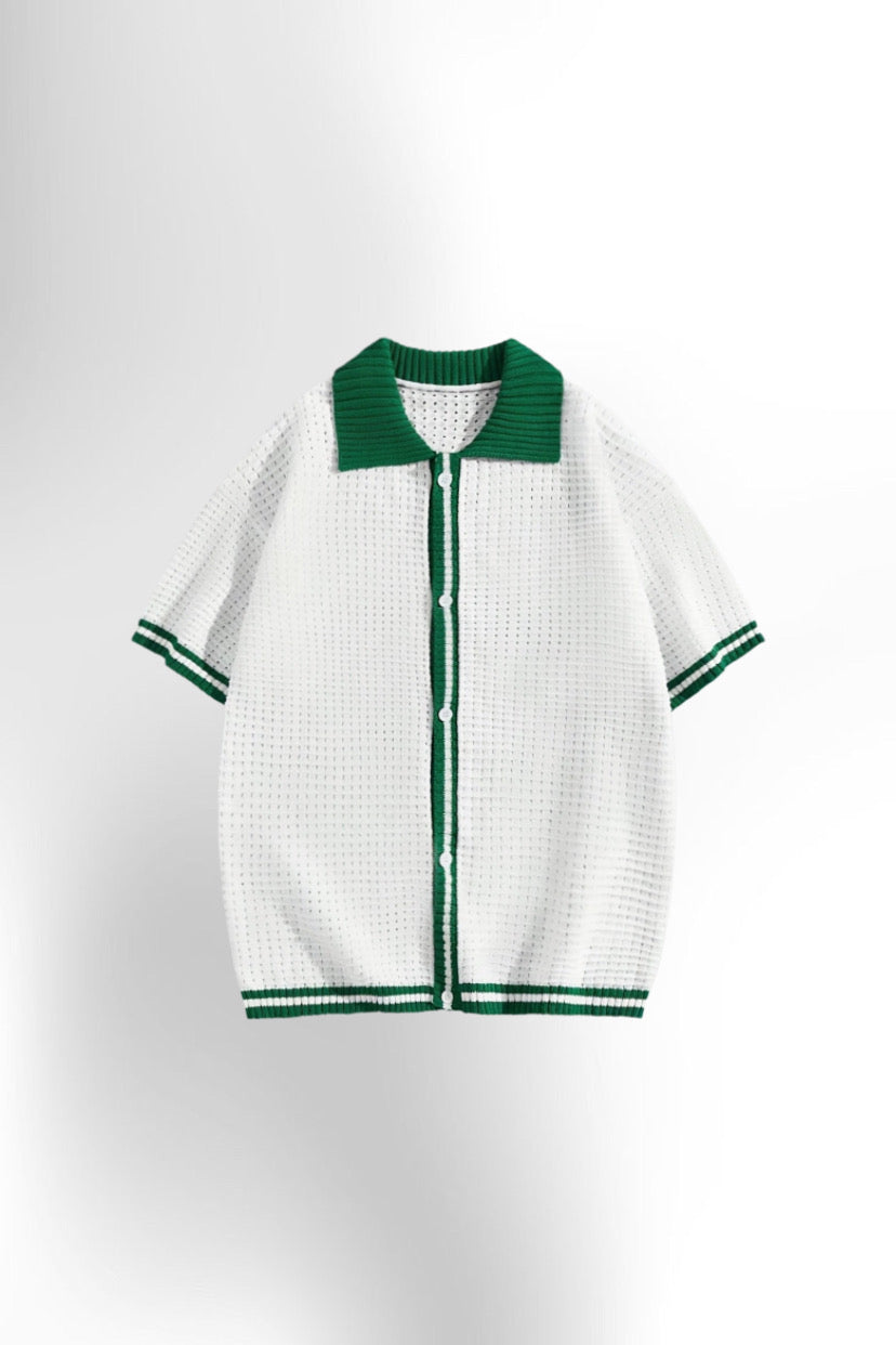Men's Casual Short Sleeve Knit Sweater