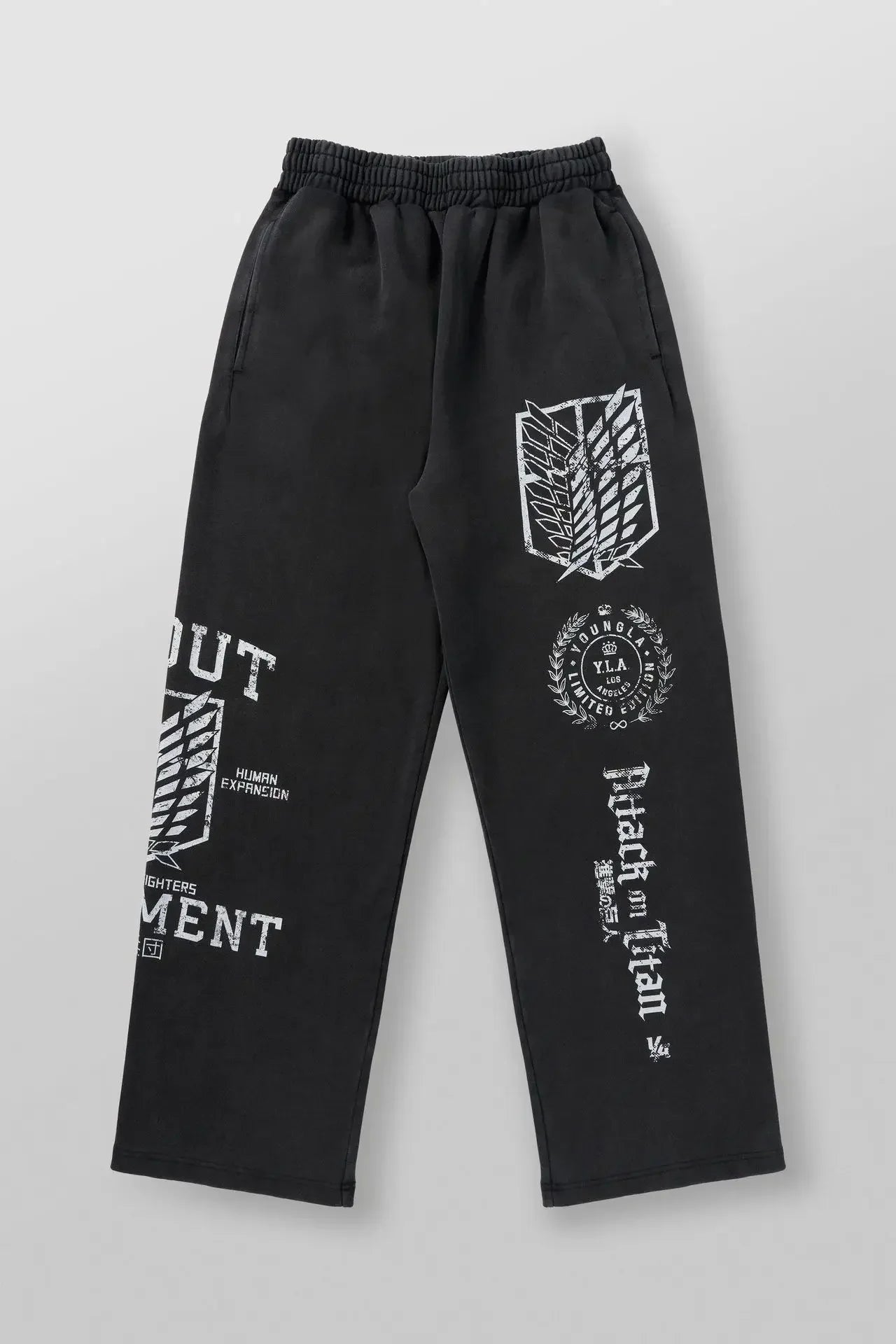 graphic print wide leg trousers