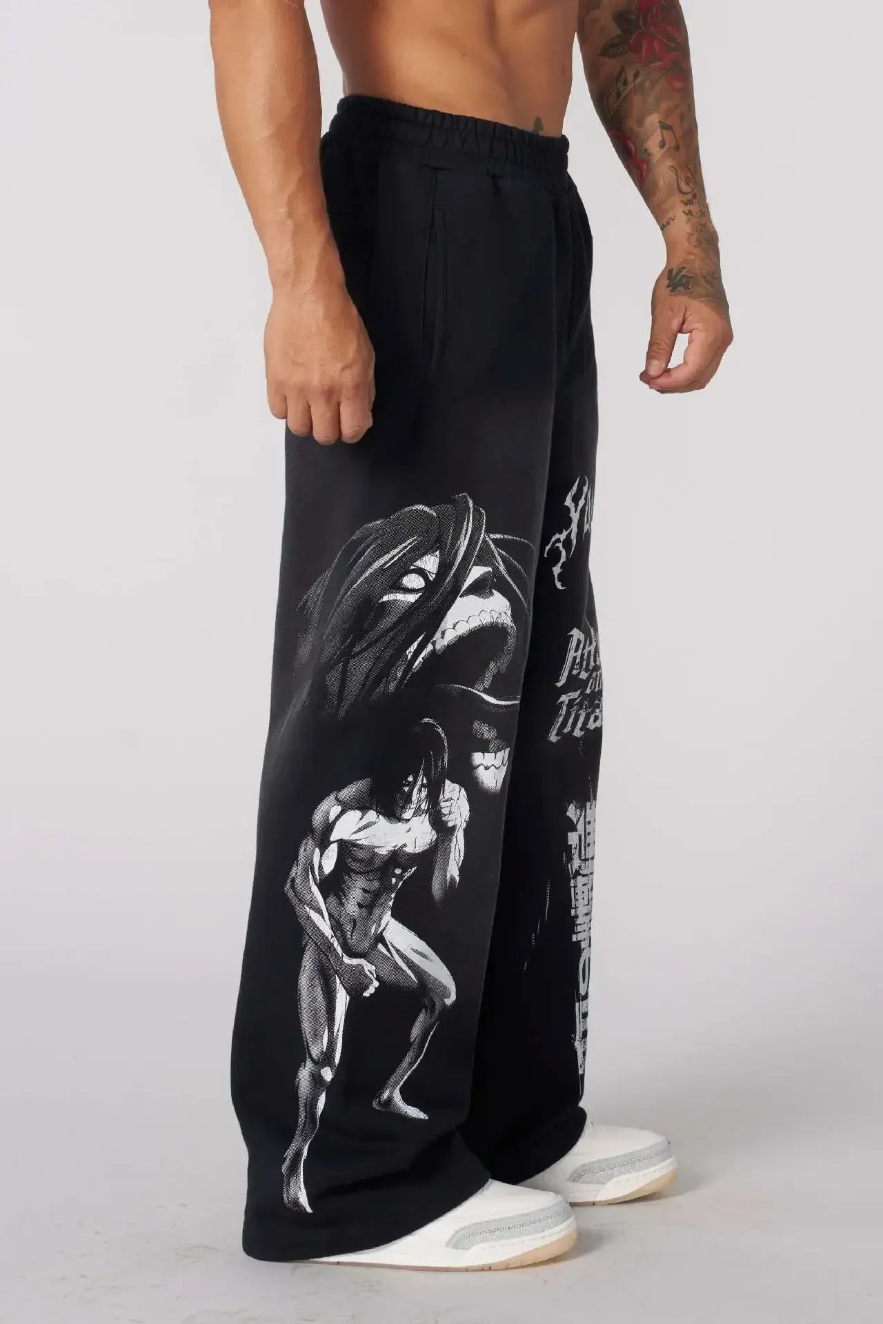 graphic print wide leg trousers