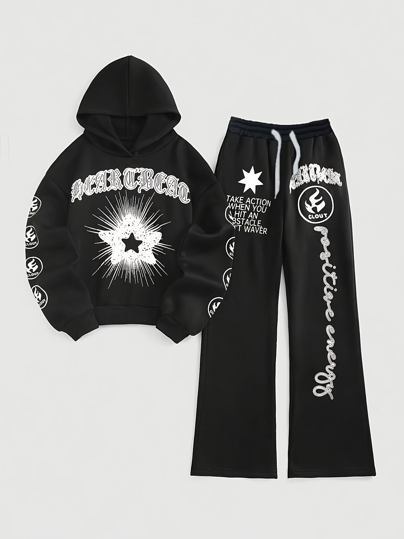 Printed Hoodie & Sweatpants Set