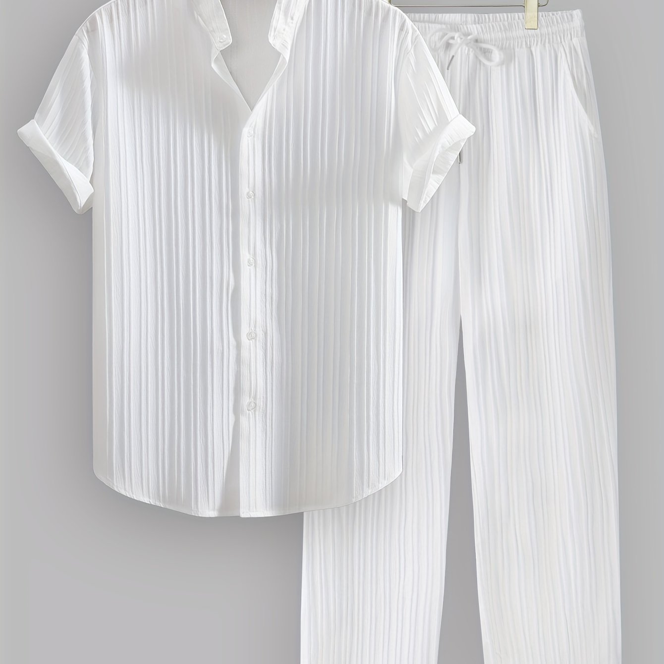 Men's Summer Solid Color 2pcs Set