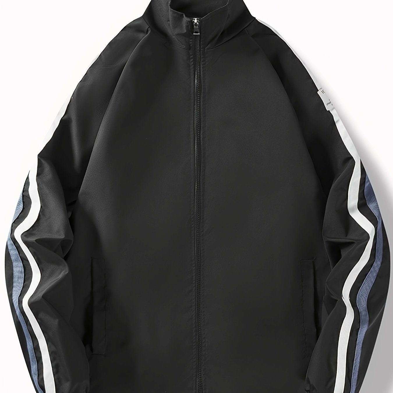 Striped Zip Up Sports Jacket
