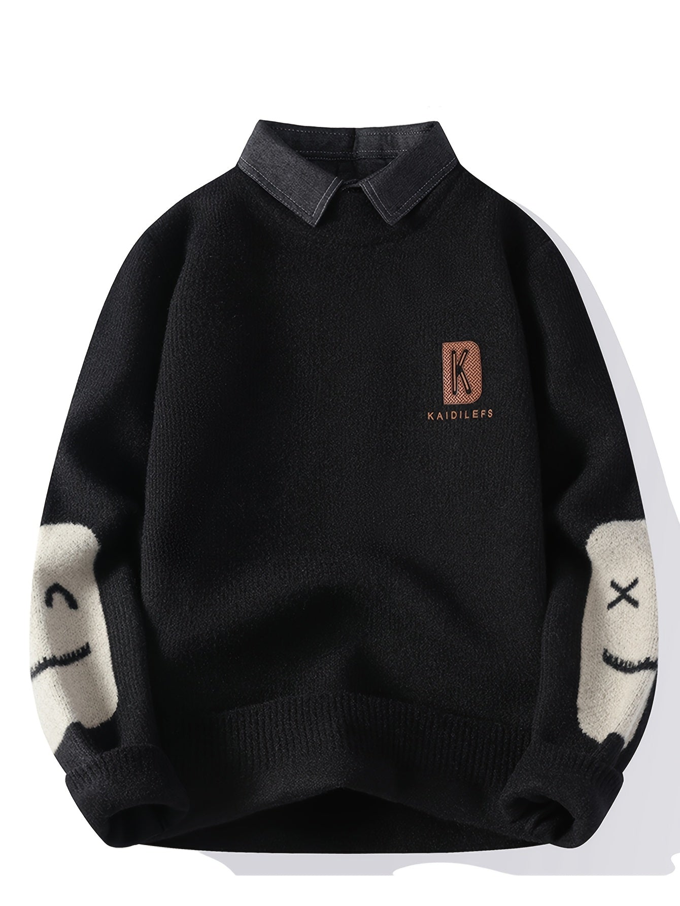 Knit Sweater with Faux Two-Piece Design