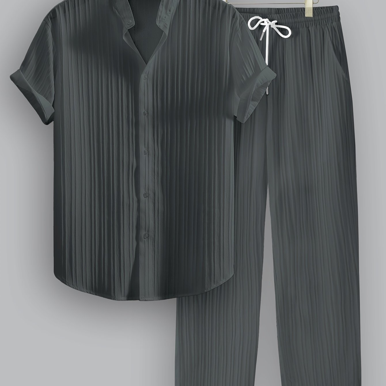 Men's Summer Solid Color 2pcs Set